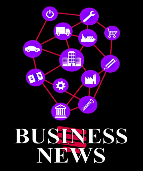 Business News significa giornalismo commerciale e titoli — Foto Stock