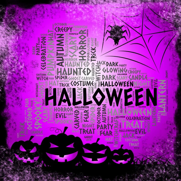 Palabras de Halloween Representa Espeluznante embrujado y fantasma — Foto de Stock