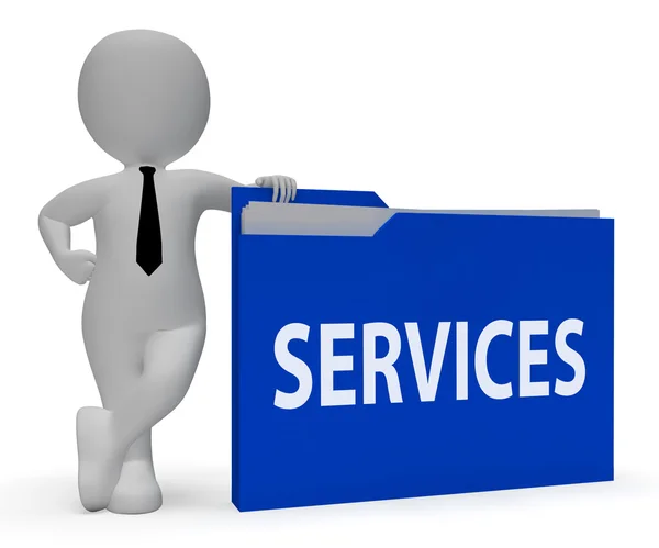 Archivo de servicios significa servicio al cliente 3d renderizado —  Fotos de Stock