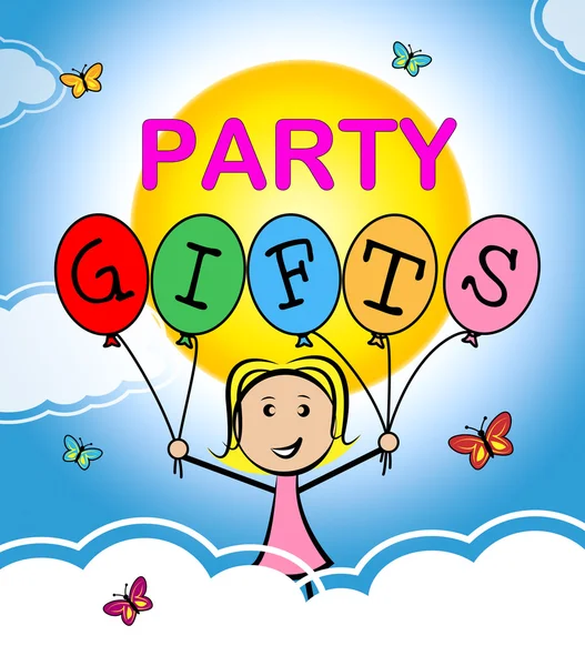 Party Gifts Represent Fun Package And Giftbox — Stock Photo, Image