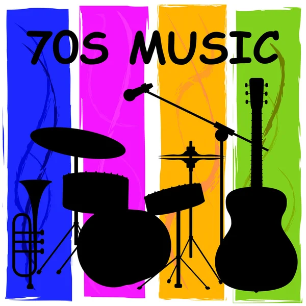 Seventies Música ou 1970 Músicas e trilhas sonoras — Fotografia de Stock