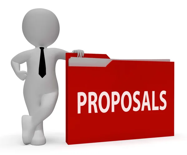 Dossiers de propositions Plans d'attente et contrats Rendu 3d — Photo