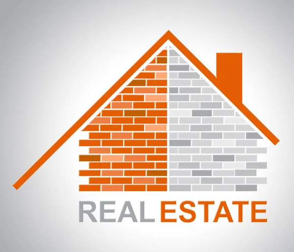 Immobilienhaus zeigt Immobilie zum Verkauf an — Stockfoto