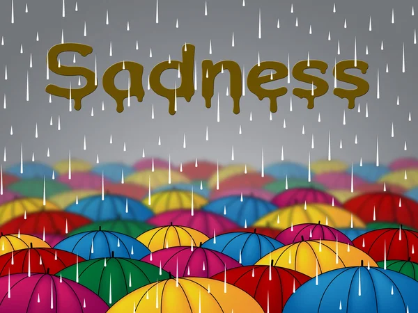 Tristeza chuva representa tristeza desespero e depressão — Fotografia de Stock