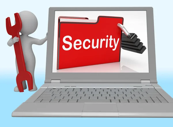 Security File Means Password Protected 3d Rendering — Stock Photo, Image