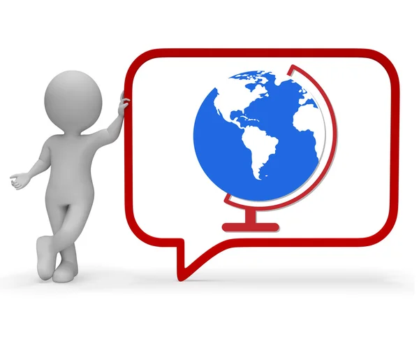 Globe Conversation montre dans le monde entier Communication 3d Rendu — Photo