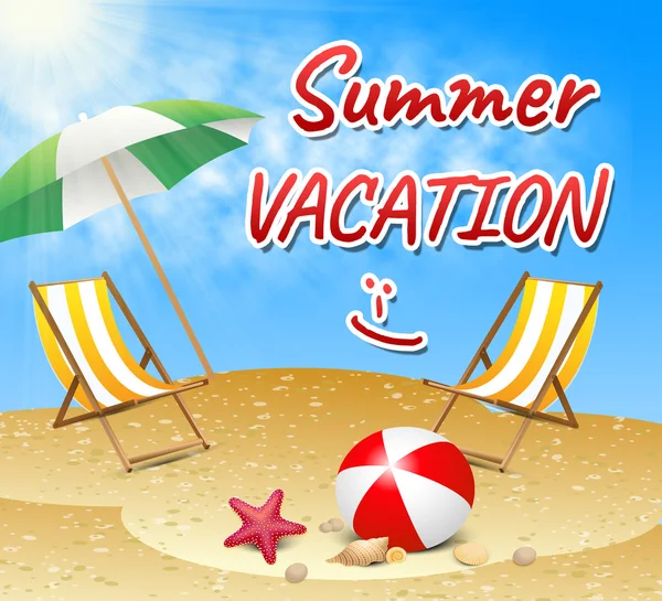 Summer Vacation Shows Vacation Season Beach Getaway — Stock Photo, Image