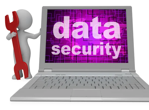 Data Security Shows Protected Website 3d Rendering — Stock Photo, Image
