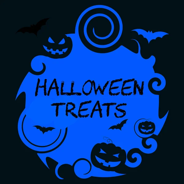 Halloween behandelt middelen Spooky snoepjes of snoepjes — Stockfoto