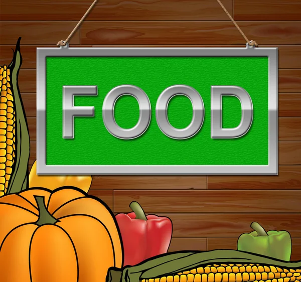 Gıda işareti gösterir restoran mutfağı 3d çizim — Stok fotoğraf
