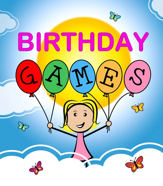 Birthday Games Indicates Party Entertainment And Celebration — Stock Photo, Image
