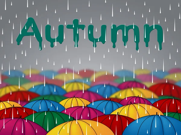 Autumn Rain Represents Fall Downpour And Showers — Stock Photo, Image