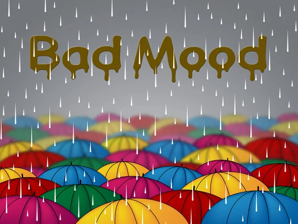 Bad Mood Shows Glum Grumpy And Angry — Stock Photo, Image