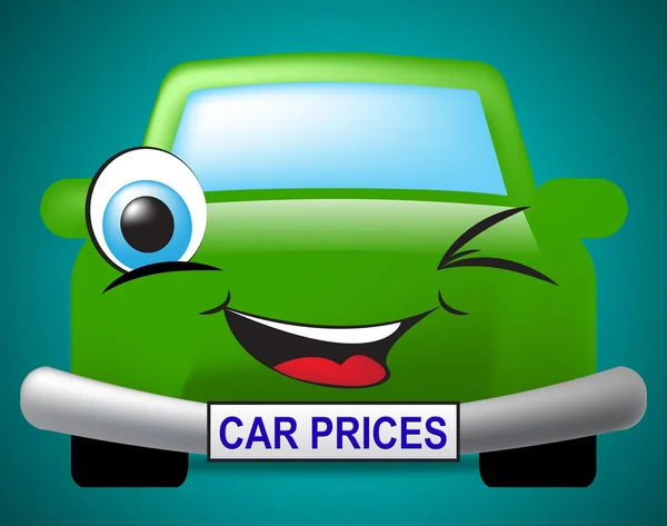 Precios de coches significa vehículo precio actual o valor —  Fotos de Stock