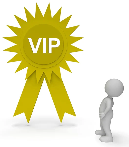 Vip Rosette repräsentiert sehr wichtige Person 3d Rendering — Stockfoto