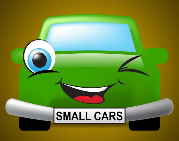 Small Cars Shows Compact Automobile or Vehicle — стоковое фото