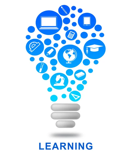 Learning Lightbulb Indicates School Study and Training — стоковое фото