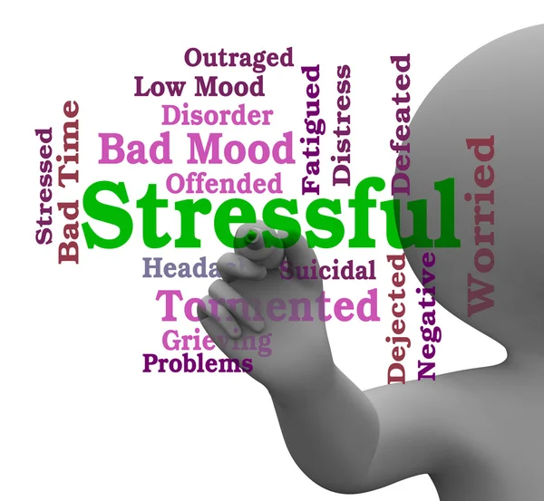 Stressful Word Means Pressure Overload 3d Rendering — Stock Photo, Image