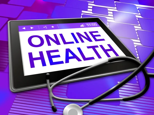 Saúde Online mostra bem-estar médico ilustração 3d — Fotografia de Stock