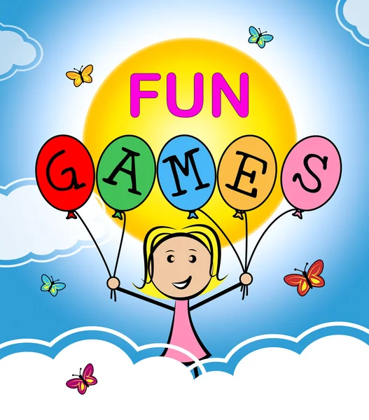 Fun Games Means Cheerful Happy Joyful Recreation — Stock Photo, Image