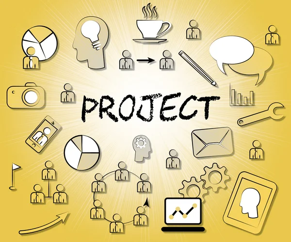 Project Icons Represent Task Plan Or Programme — Stock Photo, Image