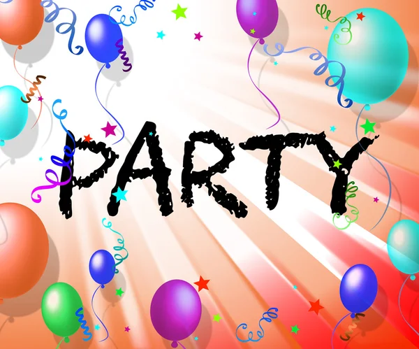 Party Balloons Shows Birthday Joy And Parties — Stock Photo, Image