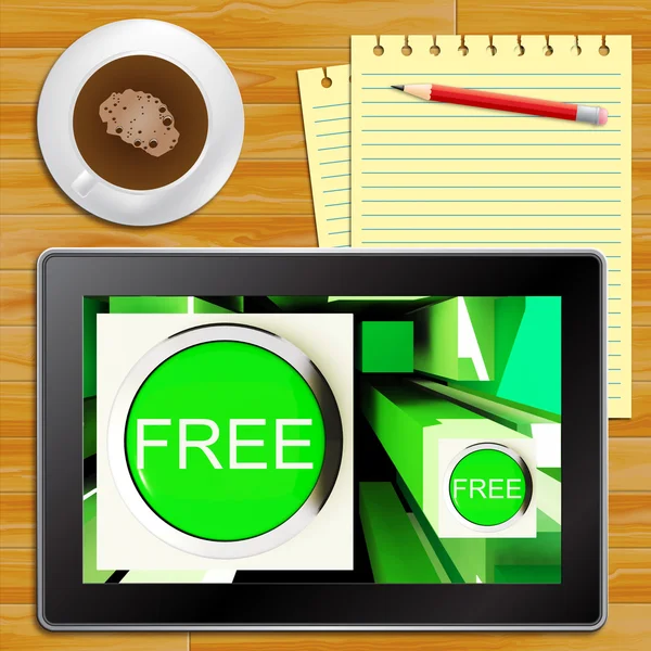 Botones gratis en la tableta que muestra la ilustración de Freebie 3d — Foto de Stock