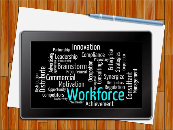 Workforce Word Shows Human Resources 3d Illustration — Stock Photo, Image