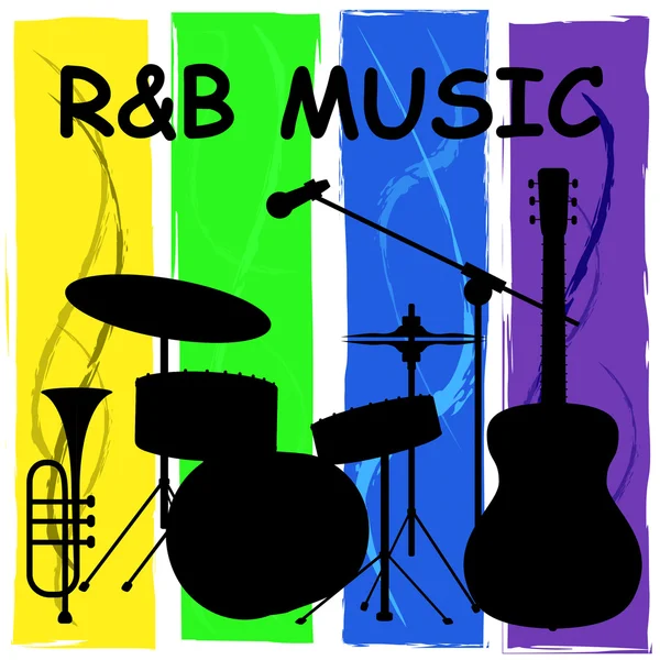 R&B musik betyder Rhythm And Blues ljudspår — Stockfoto