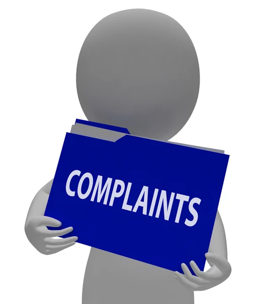 Complaints Folder Means Dissatisfied File 3d Rendering — Stock Photo, Image