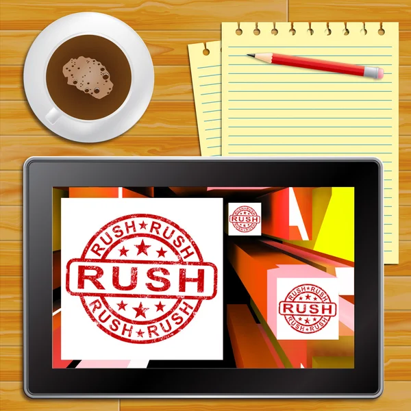 Tablette Rush Affichage de la livraison express Illustration 3d — Photo