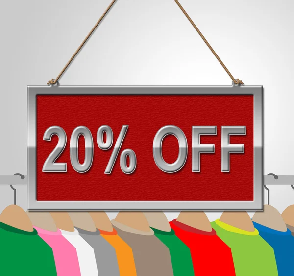 Twenty Percent Off Means Offers Bargains And Discounts — Stock Photo, Image