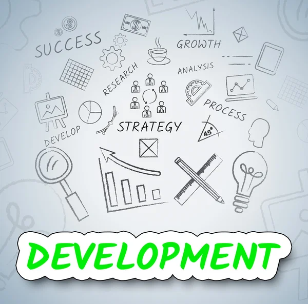 Fejlődésre ikonok eszközök növekedése és fejlődése — Stock Fotó