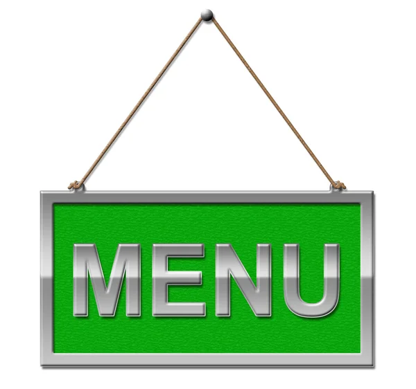 Menu Sign Indicates Restaurant Ordering 3d Illustration — Stock Photo, Image