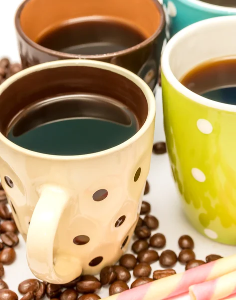 Coffee And Beans Means Drink Espresso And Decaf — Stock Photo, Image