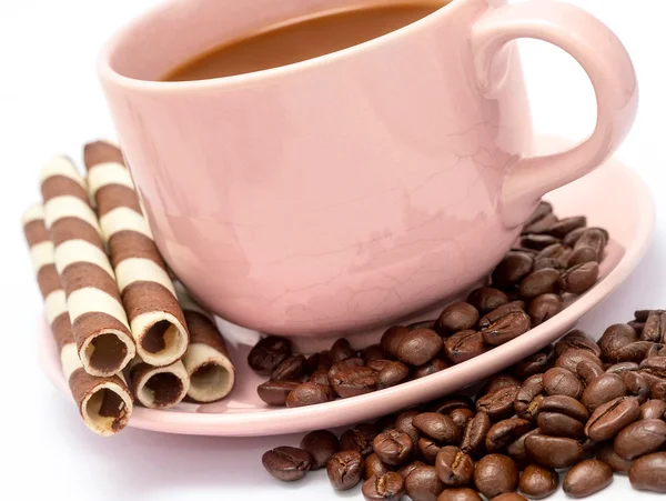 Coffee Beans Beverage Means Refreshment Decaf And Roasted — Stock Photo, Image