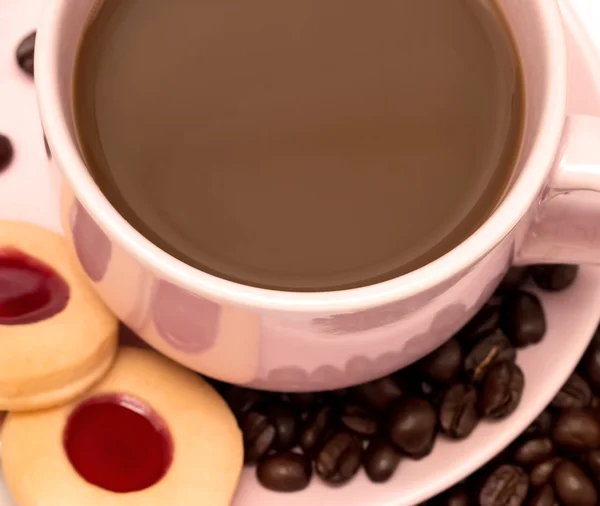 Coffee Beans Love Means Delicious Drink And Fresh — Stock Photo, Image