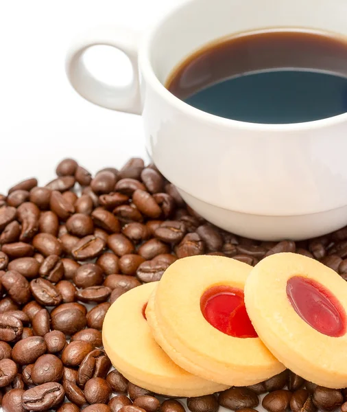 Cookie And Coffee Represents Decaf Cafeteria And Cafe — Stock Photo, Image