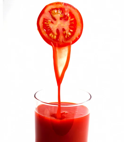 Saft und Tomaten bedeuten erfrischende Erfrischung und Erfrischung — Stockfoto