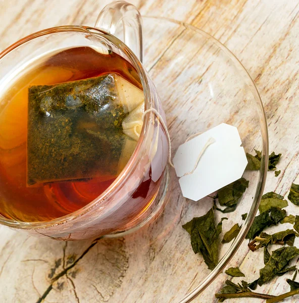 Taza de té significa cafés refrescantes y frescos — Foto de Stock