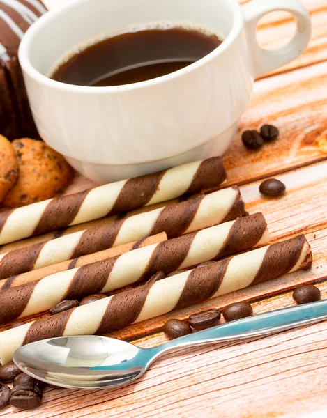 Galletas de café relajantes Representa Descafeinado Delicioso Y Barista —  Fotos de Stock