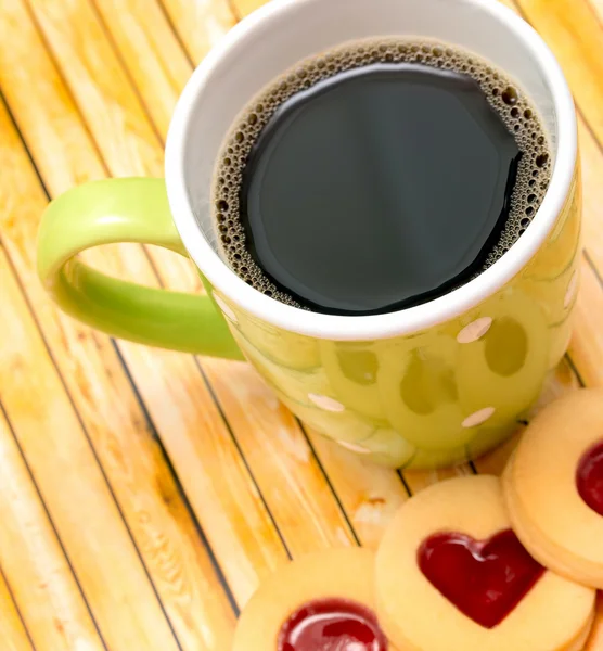 Caffè appena fatto mostra caffè arrosto e gustoso — Foto Stock