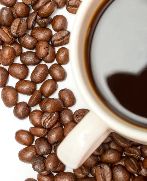 Coffee Beans Shows Hot Drink And Beverage — Stock Photo, Image