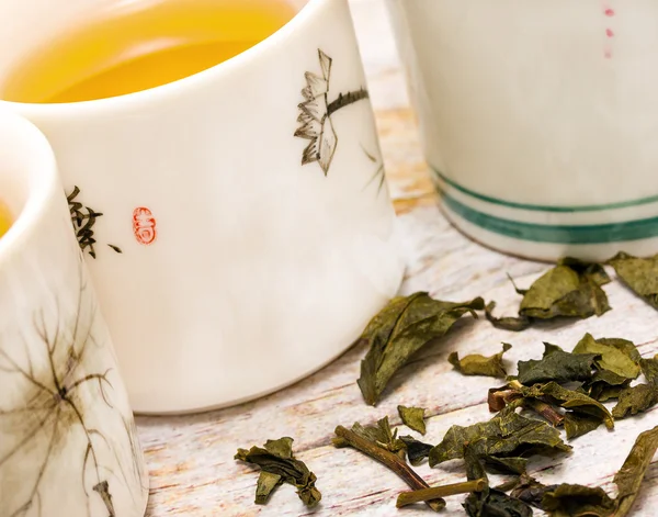 Refrescante té japonés significa tiempo de descanso y tiempo de descanso —  Fotos de Stock