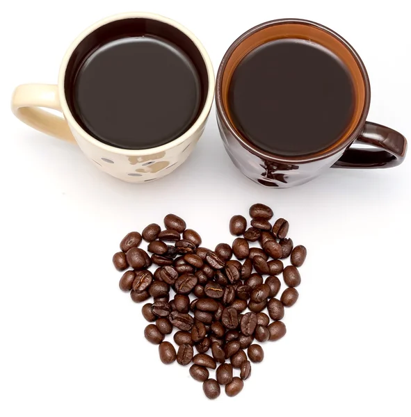 Kaffeebohnen-Liebe zeigt Röstrestaurant und Java — Stockfoto