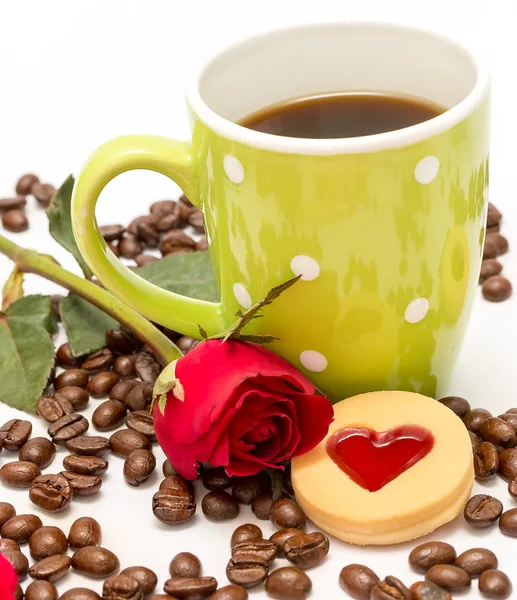 Świeże ziarna kawy reprezentuje Barista aromatyczne i napojów — Zdjęcie stockowe