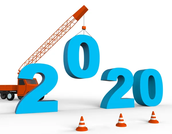 Twee duizend drieëntwintig geeft aan nieuwe jaar 2020 3D-Rendering — Stockfoto