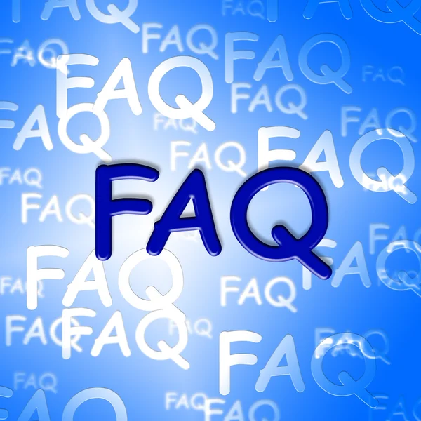 FAQ woorden geven veel gestelde vragen en advies — Stockfoto