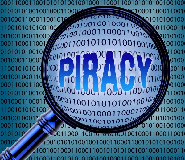Piratería informática representa el derecho de autor patentado 3d renderizado —  Fotos de Stock