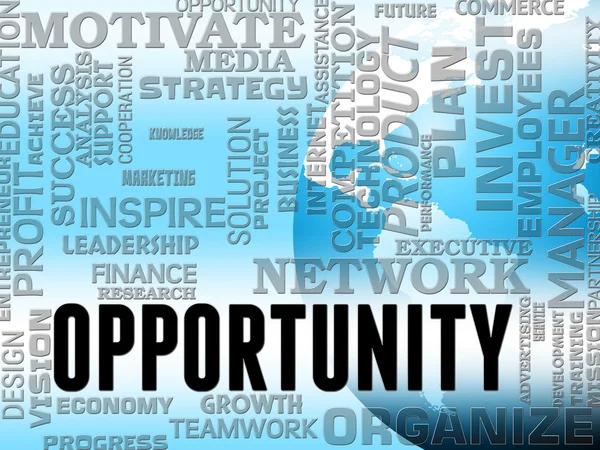 Opportunity Words Show Business Possibilities And Chances — Stock Photo, Image